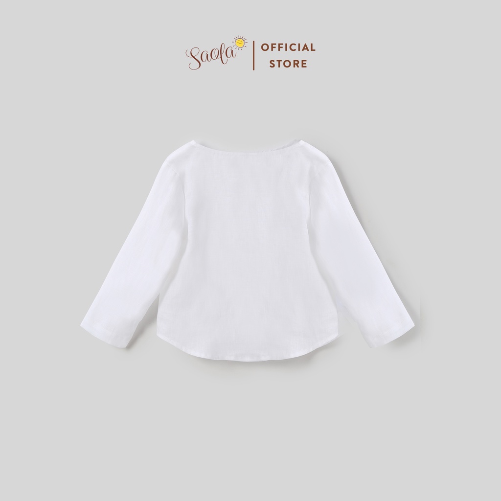 Bộ Quần Áo Cho Bé Trai | SAOLA KIDS CLOTHING | Chất Liệu Linen Và Nhung Tăm Cao Cấp | 2 Màu | 1-6 Tuổi | CB005