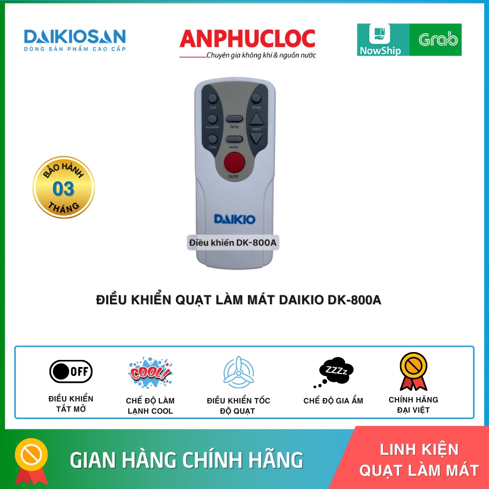 ĐIỀU KHIỂN TỪ XA QUẠT ĐIỀU HÒA DK-800A