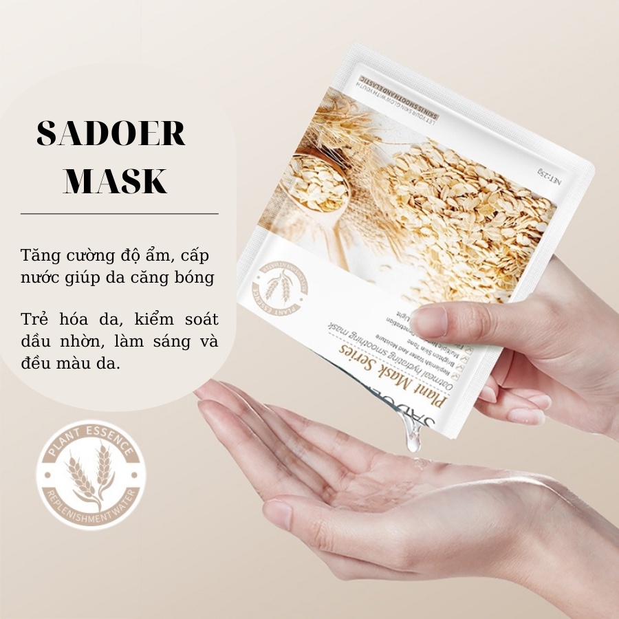 [MN001] Mặt nạ giấy SADOER cấp ẩm giảm mụn, mask cao cấp 12 vị thiên nhiên, mặt nạ trắng da cung cấp dưỡng chất cho da | WebRaoVat - webraovat.net.vn