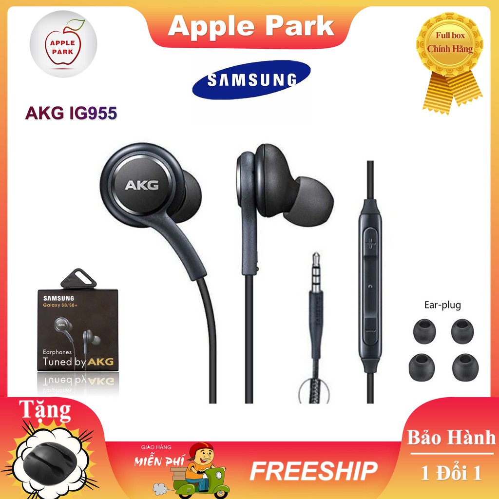 Tai Nghe Samsung Nhét Tai Có Dây AKG EO-IG955 Đầu Tròn 3.5mm Có Mic Nút Điều Khiển Đa Năng Xài Cho Galaxy S7 S8 S9 S10