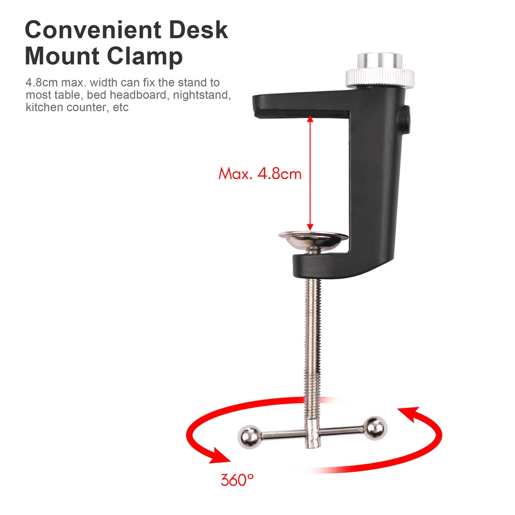 Giá đỡ Andoer ST-01 có kẹp cà ngàm chuyển đổi ren vít 1/4" chịu lực 3kg gắn máy ảnh/ điện thoại/ webcam