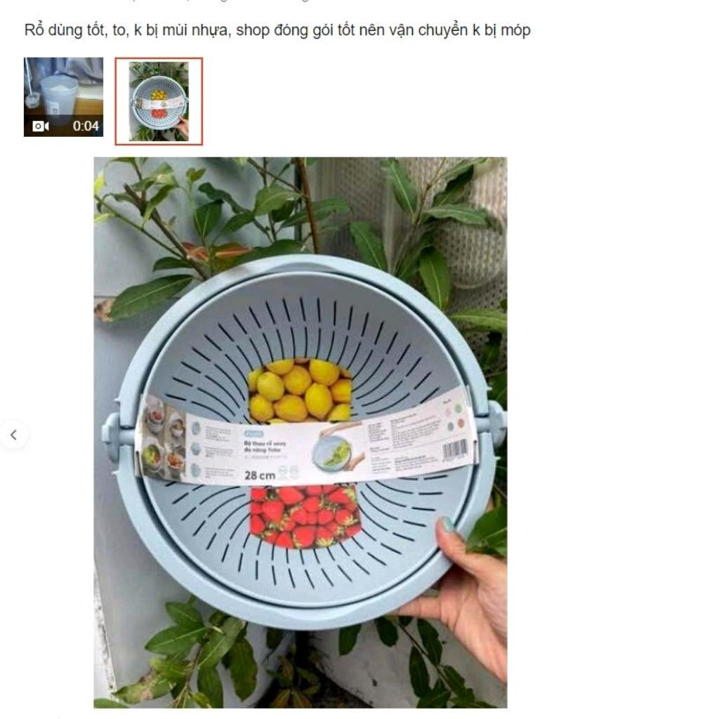 Bộ thau rổ xoay thông minh Inochi 28cm đa năng