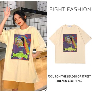 Áo Thun Unisex In Thêu Hình Nổi Cô Gái Ngầu Chất Tay Lỡ Form Rộng Phong Cách Hàn Quốc Áo Thun Nữ EIGHTFASHION TL103