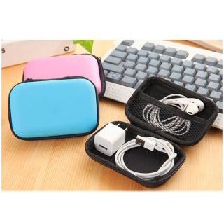 Hộp đựng tai nghe hình chữ nhật Xanh - Trơn