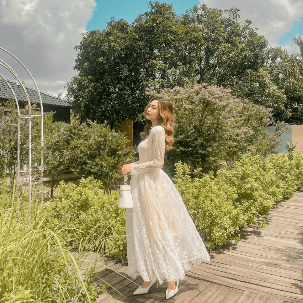 ĐẦM REN CÓ LÓT DA CỰC XINH UP thoi trang shop valentina