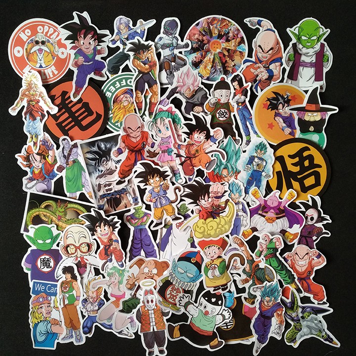 Bộ Sticker dán cao cấp chủ đề DRAGON BALL - SONGOKU - Dùng dán Xe, dán mũ bảo hiểm, dán Laptop...