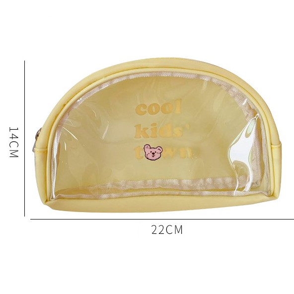 Hộp Bút Túi Makeup Pouch Nhựa Dẻo Trong Jelly 2 Màu Cool Kids Town