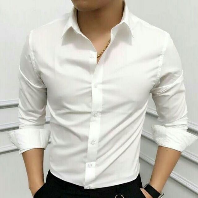 Áo sơ mi nam dài tay vải lụa baoanh