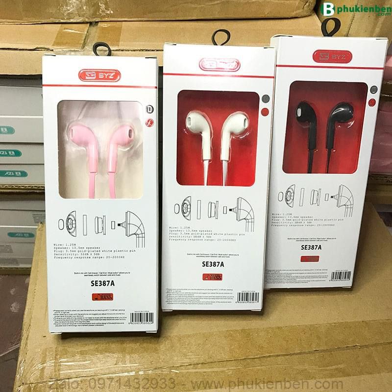 Tai nghe nhét tai BYZ SE 387 dây chống rối có bảo hành