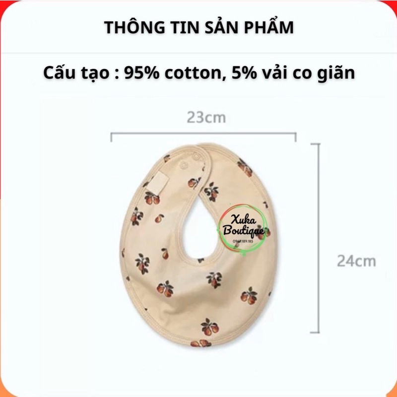 Yếm cotton hai lớp cho bé, yếm sơ sinh, yếm bé trai bé gái, khăn thấm nước dãi, sữa chống bẩn cho bé [HayeBeva]
