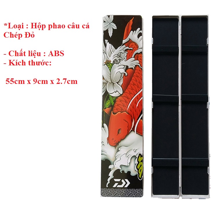 Hộp Đựng Phao Câu Đài Cao Cấp Hộp Đựng Phao 2 Lớp 62cm - 72cm Hoạ Tiết Trâu Đỏ Chép Đen HP5