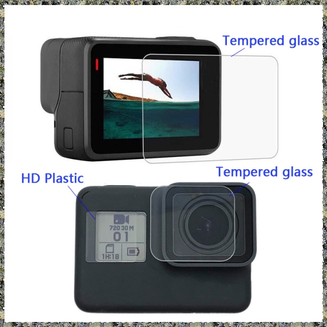 Kính cường lực bảo vệ màn hình camera Gopro Hero 5 6 7 kèm hộp đựng