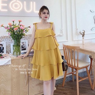 váy 2 dây 3 tầng chất voan lụa mềm mại