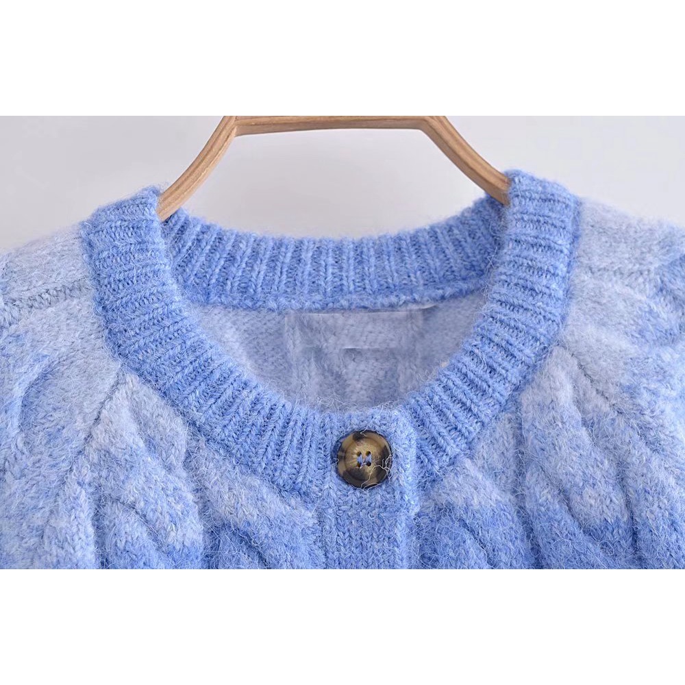 Ảnh thật cardigan ombre tím dày mẫu mới nhất 2022 dày đẹp đan hoa phong cách thanh lịch