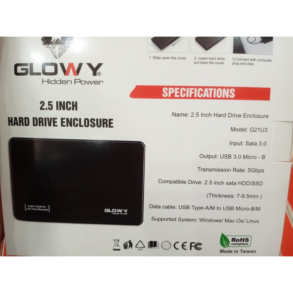 Box ổ cứng SSD/HDD 2,5&quot; G21U3 - Nhựa ABS chất lượng cao. Bảo hành toàn quốc