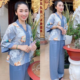 Đồ Lam Đi Chùa # Bà Lai Lụa Hoa Cao Cấp