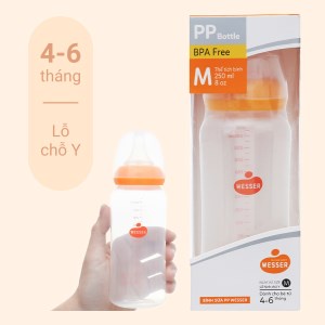 Bình sữa Wesser cổ hẹp PP Bottle kháng khuẩn 60ml/ 140ml/ 250ml