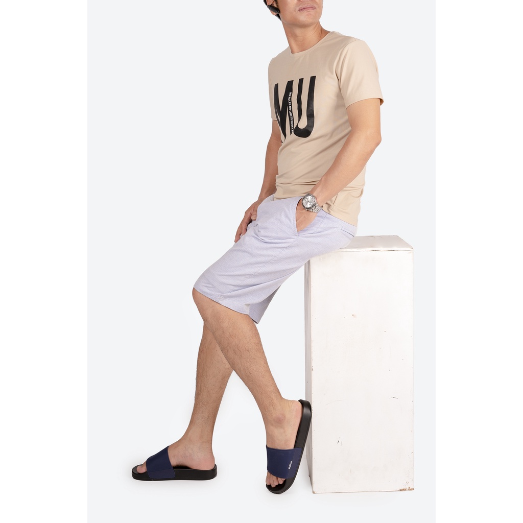 Dép nam nữ quai ngang slipper Pathon quai PVC và đế PU đen quai xanh đen SD22