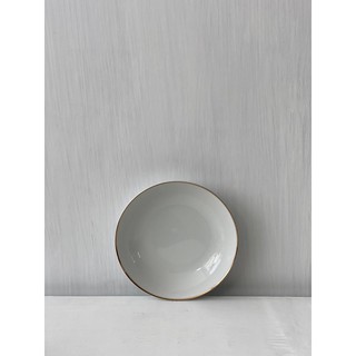 Dĩa gốm style Âu basic viền gold 2 size