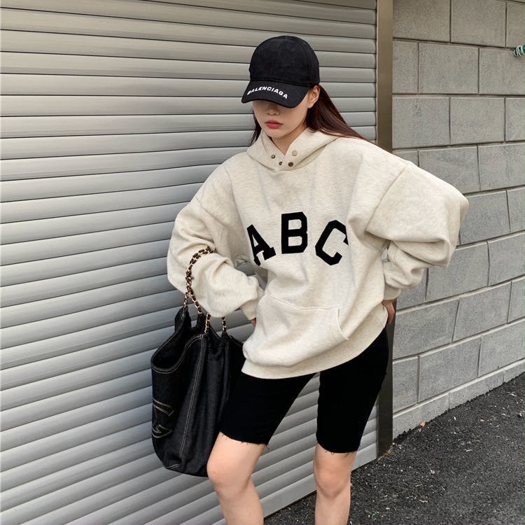 Áo hoodie bo gấu lót lông ABC (tTẶNG QUÀ) nam nữ phom rộng có mũ thu đông có BIG SIZE | BigBuy360 - bigbuy360.vn