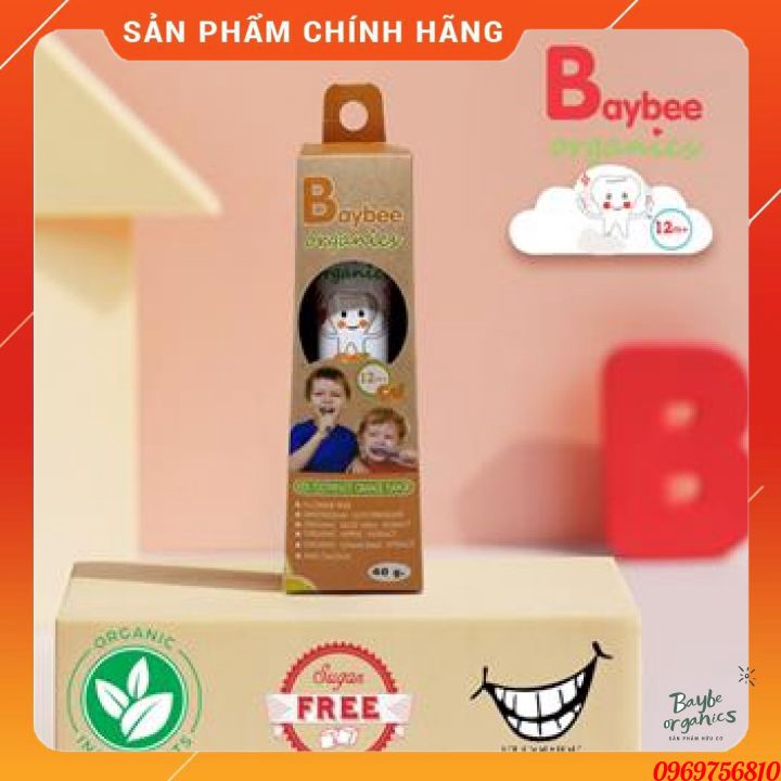 [ KÈM BÀN CHẢI ] Kem đánh răng hữu cơ BAYBEE Thái Lan, Kem đánh răng trẻ em nuốt được, kem đánh răng hữu cơ cho bé