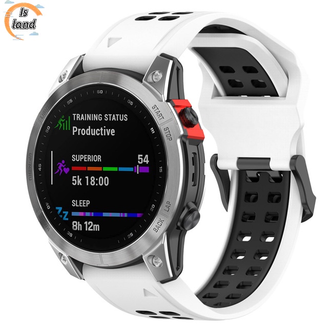 Dây Đeo Silicon Hai Màu Tháo Lắp Nhanh Cho Đồng Hồ Garmin Fenix 7s 6s 5s