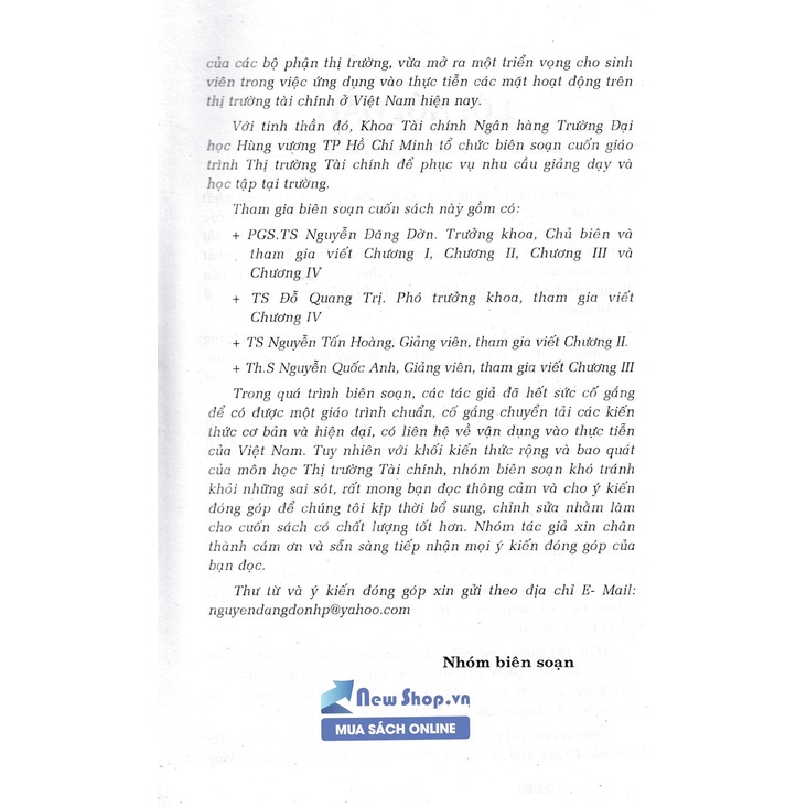 Sách - Thị Trường Tài Chính (Nguyễn Đăng Dờn)