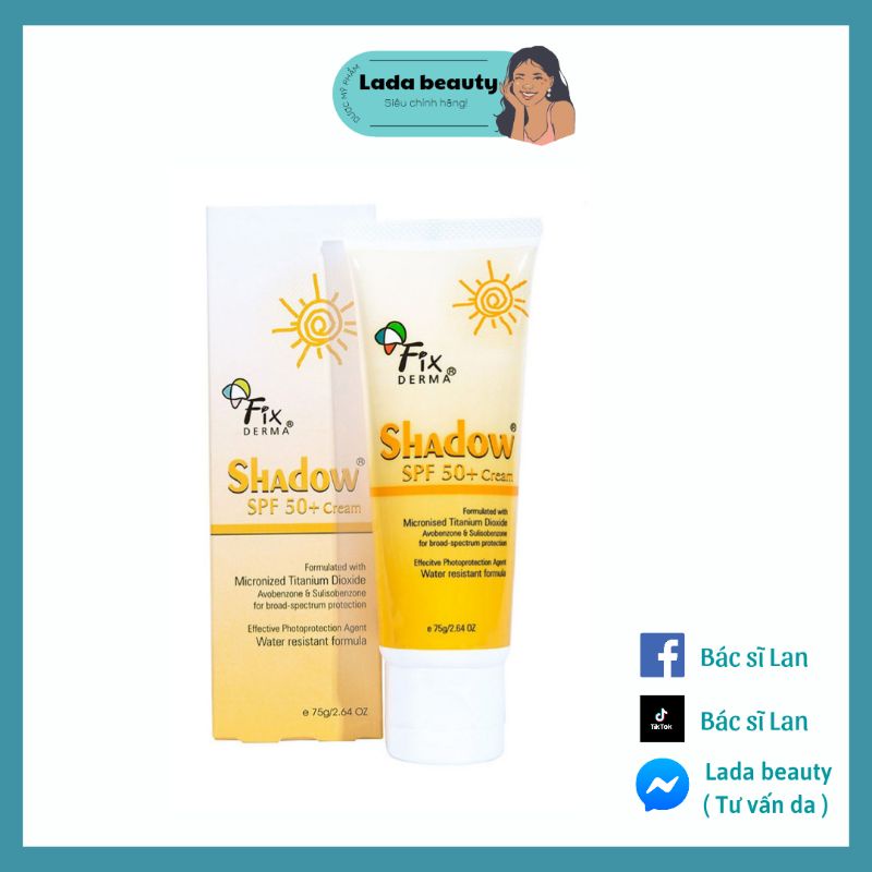 ✅[Chính Hãng] Kem chống nắng Fixderma Shadow SPF50