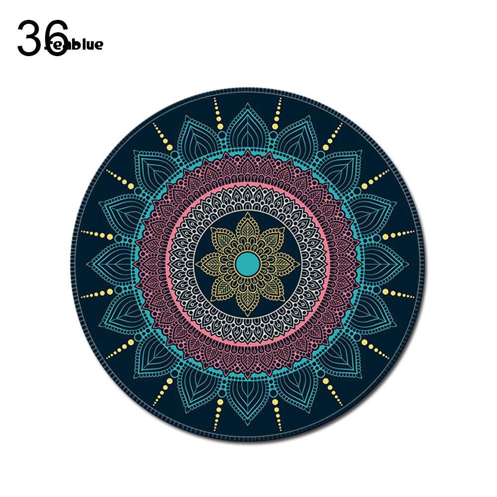 Miếng Lót Chuột Chống Trượt Hình Tròn 3d Phong Cách Bohemian