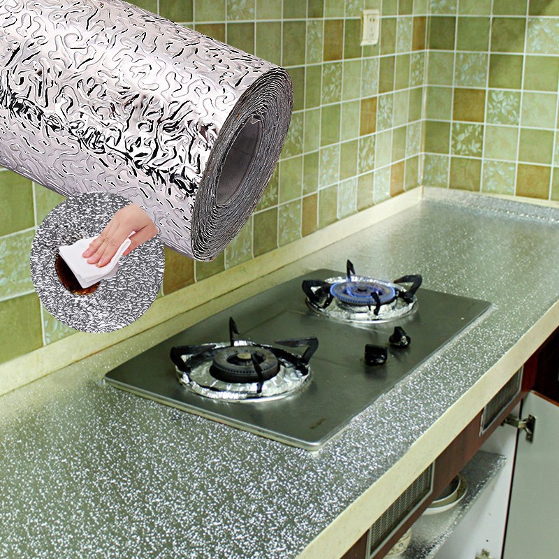 [❌GIÁ SỈ❌]giấy dán bếp tráng nhôm chống thấm (2 mét khổ 40cm, 3 mét khổ 60cm) 2456