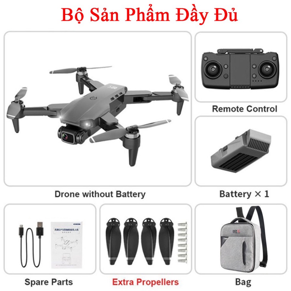🚁Tặng Bộ Cánh🎁Flycam 4K L900 SE cảm biến va chạm, Máy Bay Điều Khiển có wifi 5G - GPS 4K Với 2 Camera HD