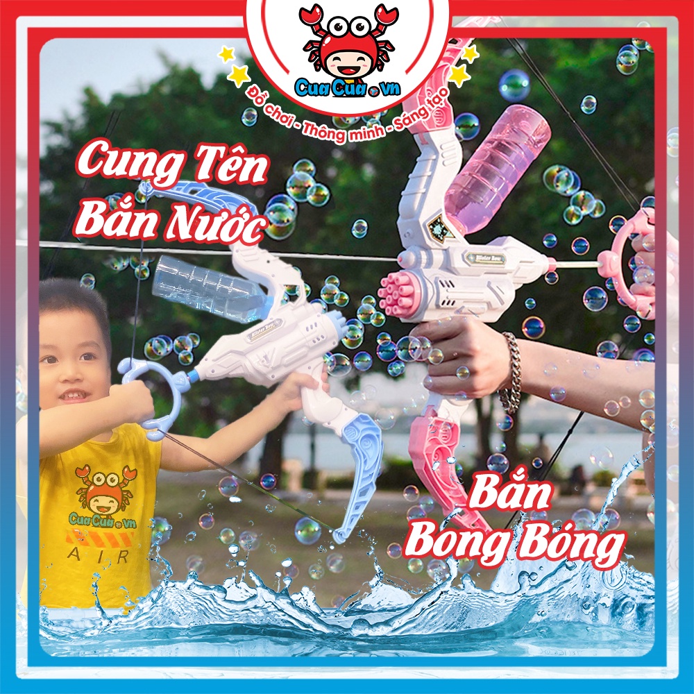 Cung bắn bong bóng, cung tên bắn nước đồ chơi ngoài trời mẫu súng nước bắn bong bóng cỡ lớn cho bé vui chơi vận động