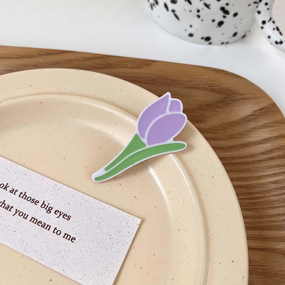 Kẹp Tóc Hoa Tulip Màu Tím Thời Trang Cho Nữ