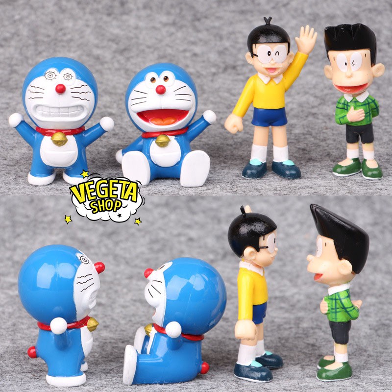 Mô hình Doraemon - Trọn bộ 8 Mô hình: Nobita Suneo Shizuka Doraemon Dorami - Xeko Xuka Doremon Doremi - Cao 5~8cm