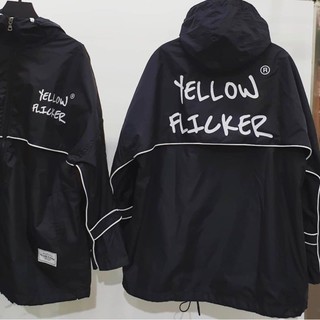 Áo Dù unisex hình thật YELLOW FLICKER - Màu Đen