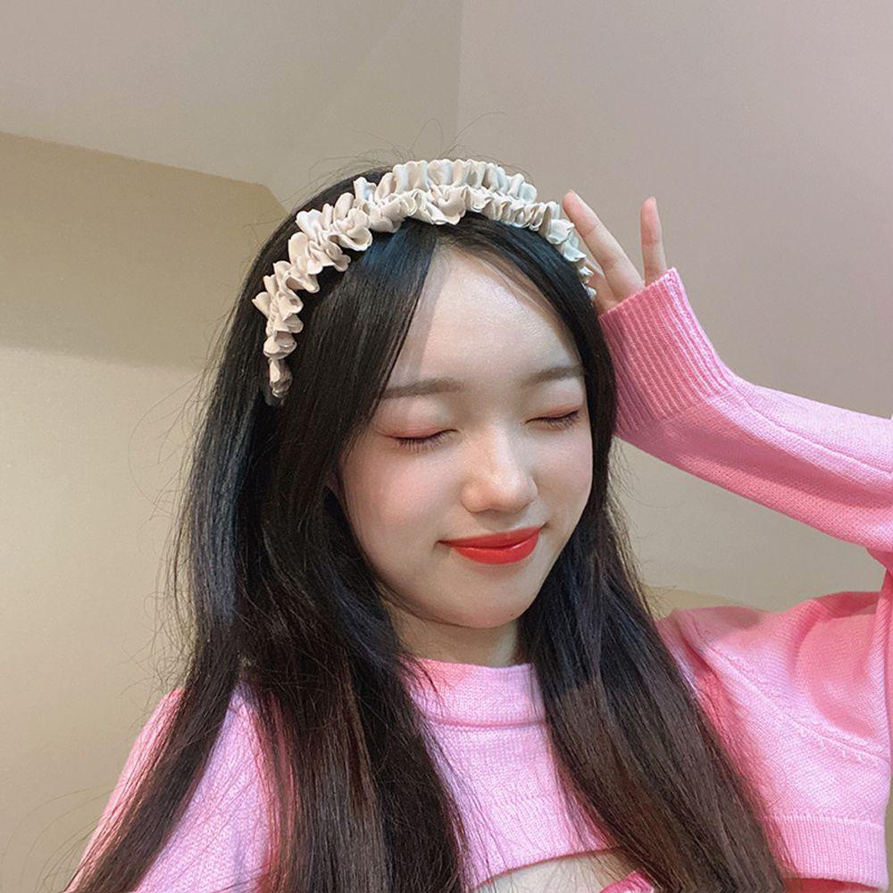 ANEMONE Băng Đô Cài Tóc Vải Satin Xếp Ly Thời Trang Cho Nữ