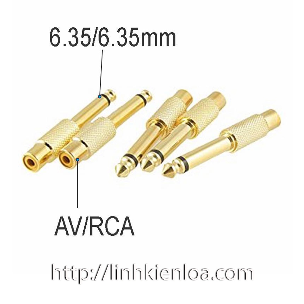 Jack chuyển 6 ly ra hoa sen - Jack chuyển 6.35mm  ra AV , Jack mạ chống nhiễu