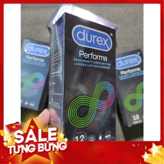 Bao cao su Kéo Dài Thời Gian Quan Hệ Durex Performa, 52mm, 12 bao | BCS Chống Xuất Tinh Sớm
