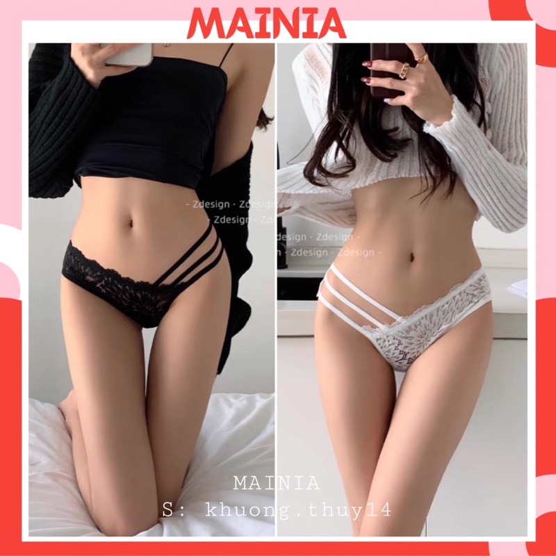 Quần Lót Ren 3 Dây Hông Siêu Đẹp Sang Chảnh Qúy Phái Chíp Ren Cao Cấp Mainia Shop