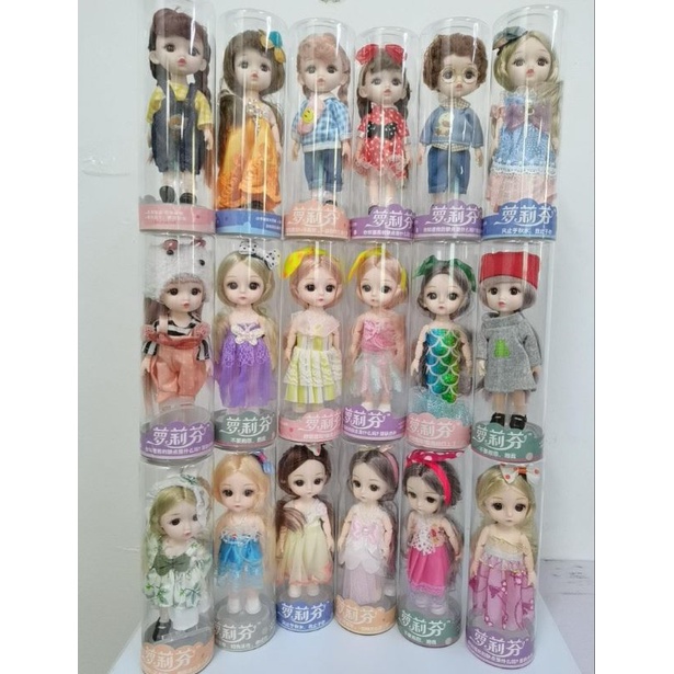 Búp bê chibi khớp cầu đa điểm siêu xinh, mắt thủy tinh 3D, đầm đẹp, tóc dày