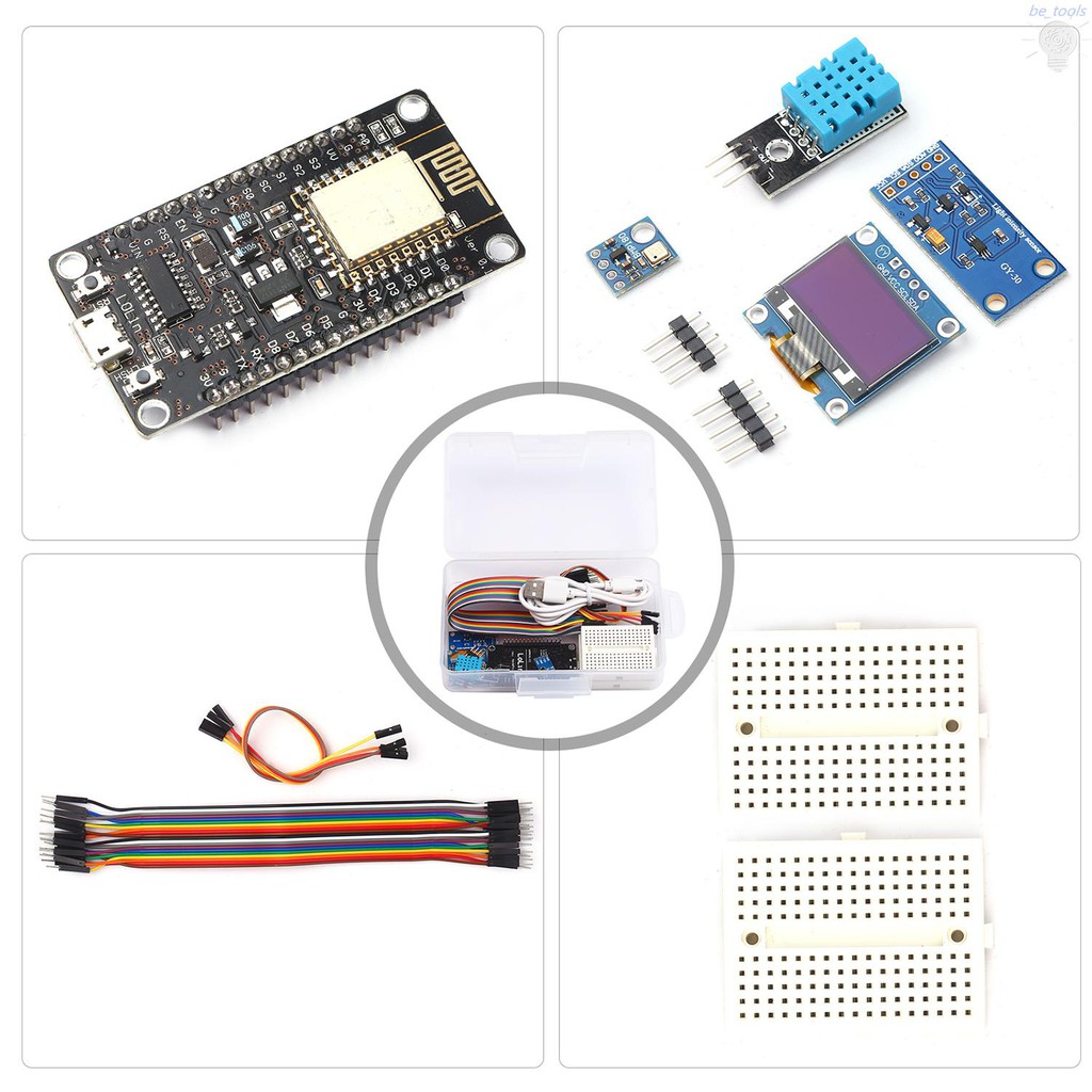 Bộ Cảm Biến Thời Tiết Bet-esp8266 Dht11 / Bmp180 Atmospheric / Bh1750fvi 0.96 Inch Oled Cho Arduino Ide