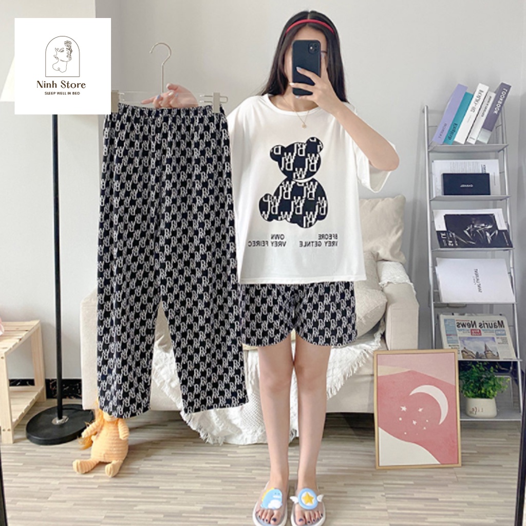 Đồ Ngủ Hot Hit⚡️FREE SHIP ⚡️SET 3 MÓN bear đen cực xinh cực đáng yêu | BigBuy360 - bigbuy360.vn