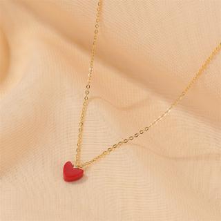 Simple Korean Style Red Heart Pendant