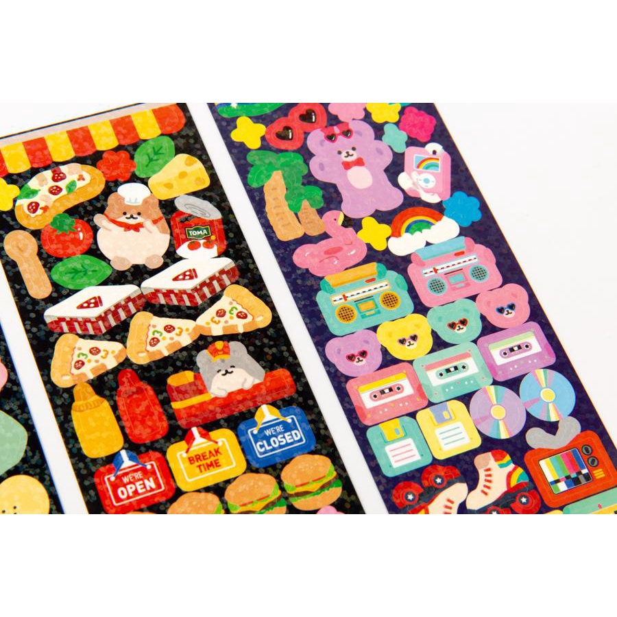 Set 9 Tấm Sticker ARTBOX Hàn Quốc Nhiều Họa Tiết Có Phong Bì Đựng Màu Pastel
