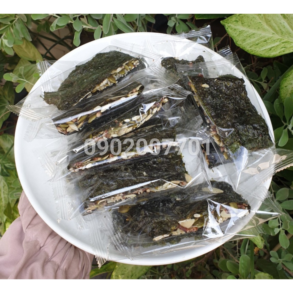 1 Kg Rong biển kẹp hạt dinh dưỡng  - rong biển sấy kẹp ngũ cốc thơm ngon- tốt cho sức khỏe- đồ ăn vặt