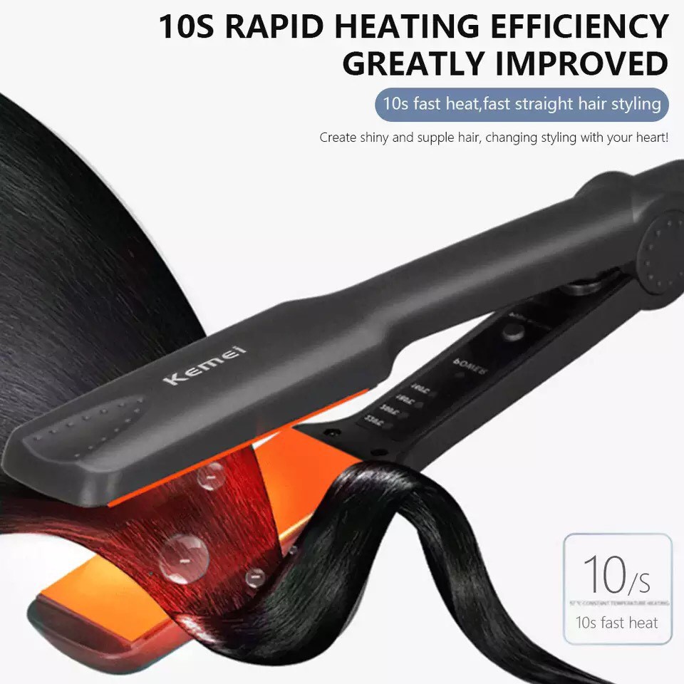 Máy Là Duỗi Thẳng Tóc 4 Mức Nhiệt KEMEI 329-Dụng Cụ Tạo Kiểu, Là Thẳng Tóc, Nóng Nhanh, Làm Đẹp Tạo Kiểu Tóc Tại Nhà