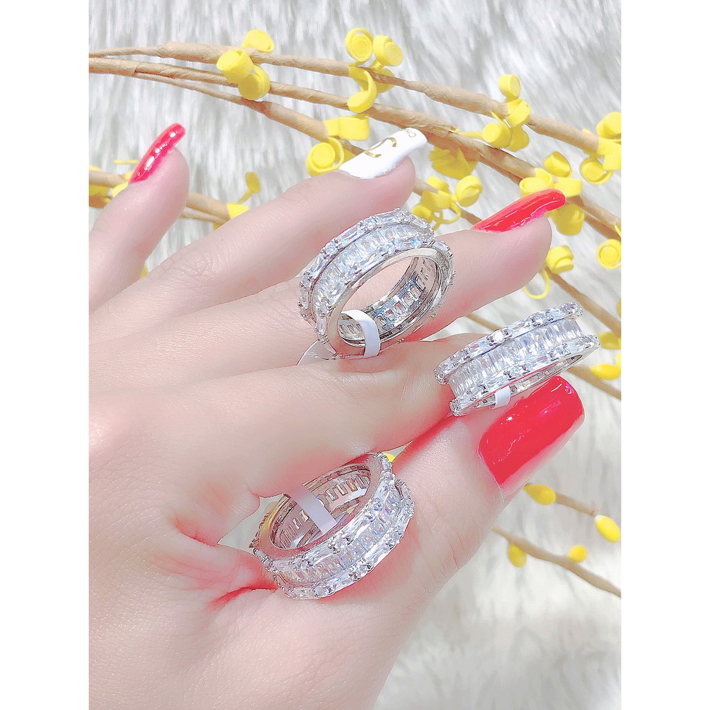 Nhẫn nữ UHA mạ vàng trắng đính đá CZ N533184AT-240 - Trang Sức UHA