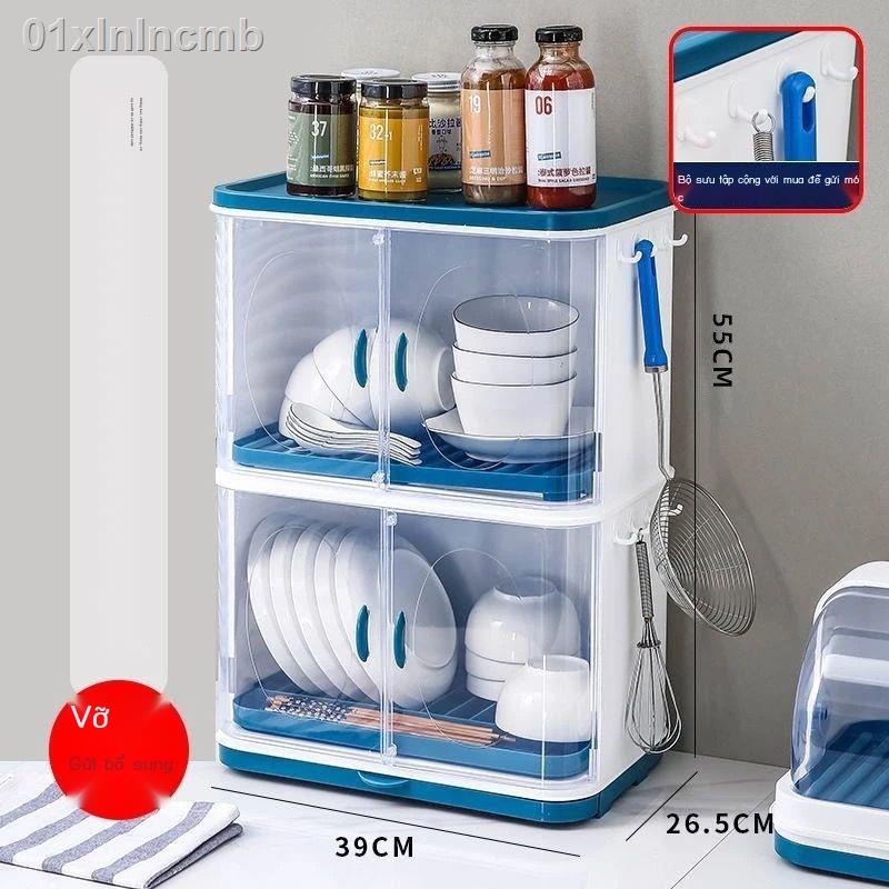01xlnlncmbTủ bếp hộp đựng bộ đồ ăn có nắp đậy để vào bát đĩa thoát nước giá nhựa mặt bàn nhà