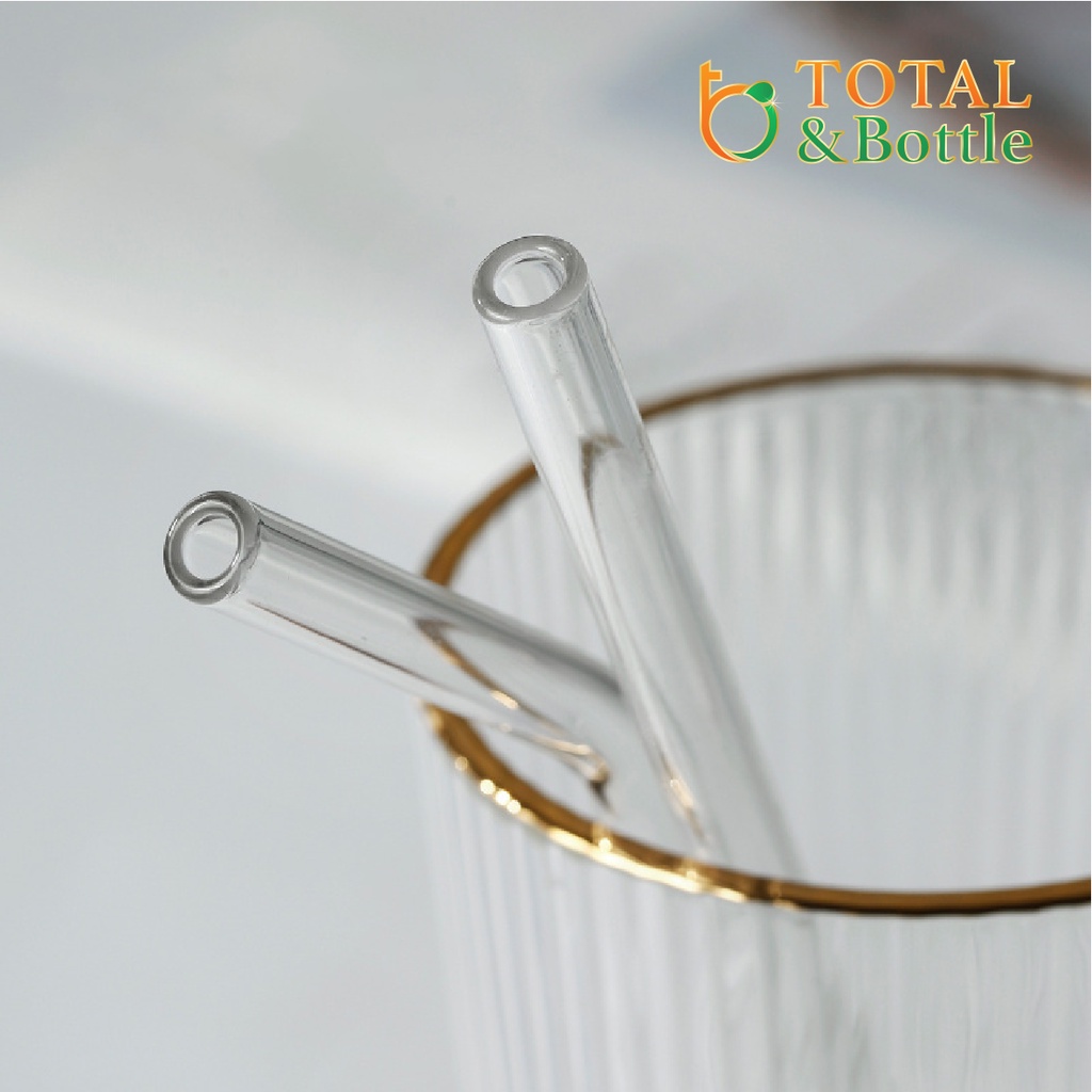 Ống hút thủy tinh, cọ rửa ống hút, ống hút dáng thẳng, dáng cong - Total Bottle