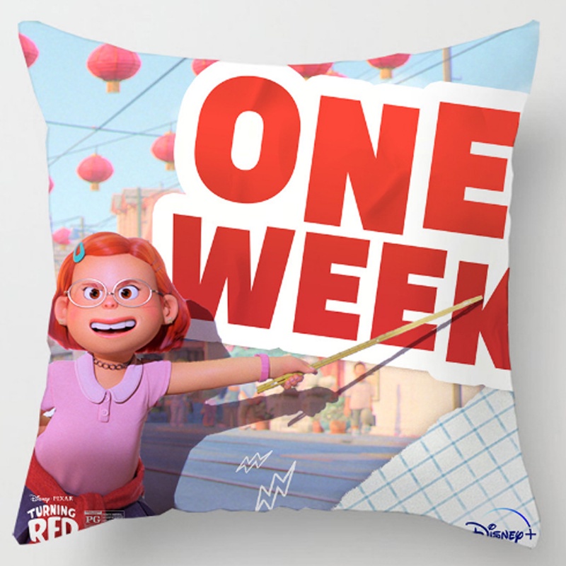 Turning Red Cushion Cover Pillowcase Cartoon Office Living Room Bedroom Sofa